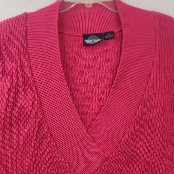 92 Vintage Levis Dockers Nantucket Sweater Pink V-Neck M USA Schoolgirl Academia - Picture 4 of 11